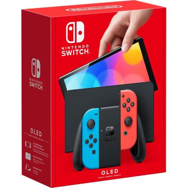 Nintendo Switch OLED Model Neon Blue/Neon Red | 7” Portable Console