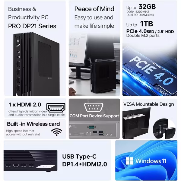 MSI PRO DP21 13M Desktop – Intel Core i3-13100, 8GB RAM, 512GB SSD, Windows 11